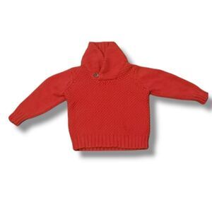 Old Navy Christmas‎ Holiday Rib Knit Shawl-Collar Red Sweater Size 2T